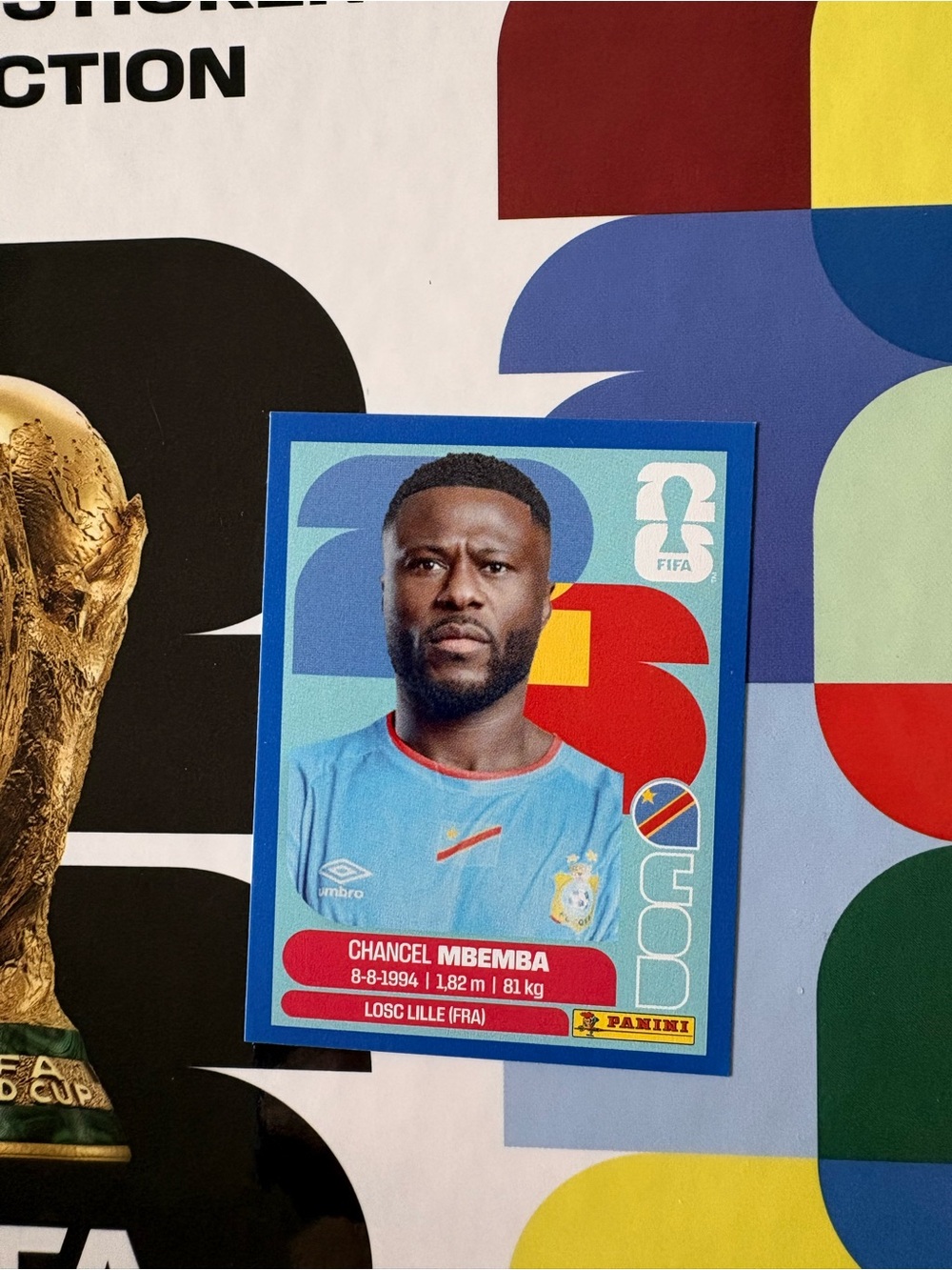 Panini FIFA World Cup 2026 Chancel Mbemba DR Congo Sticker COD 6 Blue Parallel